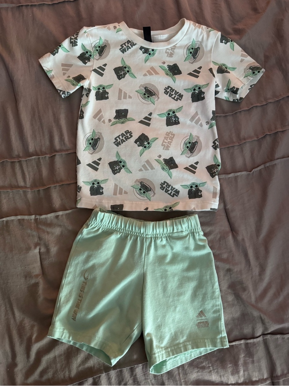 Star Wars Kids Grogu Pajama Set - White & Mint Green